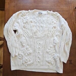 Express Tricot 90's V-Neck Sweater Large
